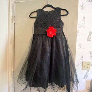 Girls Black Sequin Party Dress – Size 8-10